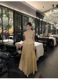 Quintana 2-Piece Embroidered Jacquard Cheongsam Set
