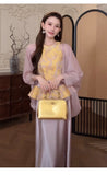 Yuna 2-Piece Jacquard Chiffon Cheongsam Set