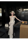 Alessandra 2-Piece Off-Shoulder Embroidered Cheongsam Set