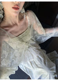 Acme 2-Piece Lace Shawl Slip Dress Cheongsam Set