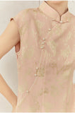 Peridot Pink Jacquard Cheongsam Dress