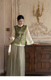 Andante 2-Piece Embroidered Vest Qipao Set