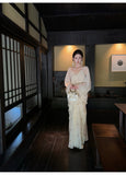 Camellia 2-Piece Beaded Embroidered Cheongsam Set