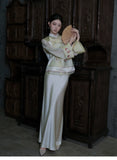 Violet 2-Piece Tencel Satin Cheongsam Set