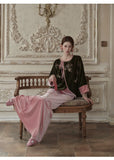 Vivienne 2-Piece Embroidered Velvet Cheongsam Set