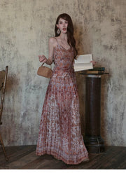 Taffeta 2-Piece Floral Slip Dress Cheongsam Set