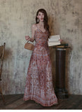 Taffeta 2-Piece Floral Slip Dress Cheongsam Set