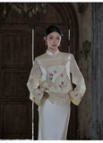 Violet 2-Piece Tencel Satin Cheongsam Set
