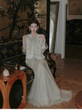 Heather 2-Piece Embroidered Tencel Cheongsam Set