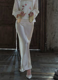 Violet 2-Piece Tencel Satin Cheongsam Set