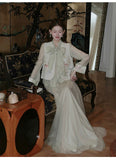 Heather 2-Piece Embroidered Tencel Cheongsam Set