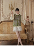 Andante 2-Piece Embroidered Vest Qipao Set