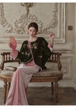Vivienne 2-Piece Embroidered Velvet Cheongsam Set