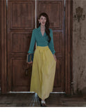 Marigold 2-Piece High-Cotton Cheongsam Set