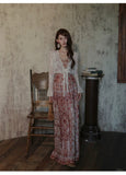 Taffeta 2-Piece Floral Slip Dress Cheongsam Set