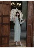 Leah Lace Embroidered Cheongsam Dress