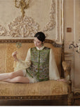 Andante 2-Piece Embroidered Vest Qipao Set