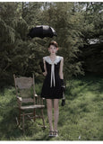 Nicoletta Long & Short Colorblock Cheongsam Dress