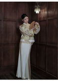 Violet 2-Piece Tencel Satin Cheongsam Set