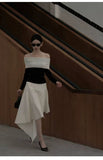 Clementine 2-Piece Color-Block Knit Cheongsam Set
