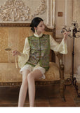 Andante 2-Piece Embroidered Vest Qipao Set