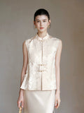 Vogue Vest Light Pink Apricot Cheongsam
