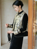 Natasha Black Gold Jacquard Cheongsam Vest