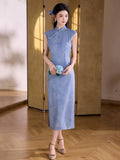 Georgina Sky Blue Lace Cheongsam Dress