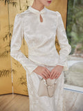 Marcelline White Polyester Cheongsam Dress
