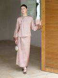 Emerald Crabapple Brown Jacquard Cheongsam Set