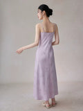 Silvana Purple Jacquard Cheongsam Dress