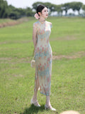 Viviana Ink Blossom Slim-Fit Cheongsam Dress
