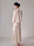 Freya Pink Satin Cheongsam Cardigan