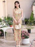 Topaz Lace Sleeveless Cheongsam Dress