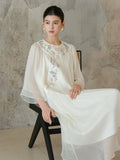 Chrysoprase Mulberry Silk Cheongsam Dress