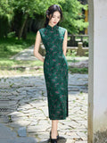 Dazzle Moss Flower Shadow Cheongsam Dress