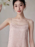Eloise Blush Pink Jacquard Slip Dress
