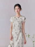 Rina Ink Wash Print Cheongsam Dress