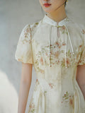 Villa Print Cheongsam Dress