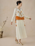 Pinnacle Orange Vest Modern Cheongsam