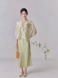 Moderato Green Cheongsam Top