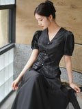 Octavia Black Slim Fit Cheongsam Top