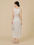 Ballad Cursive Jacquard Silk Cheongsam Dress