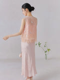 Guinevere Light Pink Embroidered Cheongsam Top