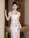 Arcturus Crabapple Blue Short Cheongsam