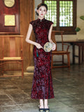 Liora Floating Flower Moon Rose Cheongsam Dress