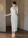 Romana Bamboo Pattern Sleeveless Cheongsam Dress