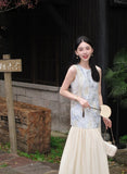Federica Light Blue Tencel Cheongsam Dress