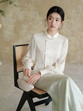 Cassandra White Embroidered Cheongsam Top