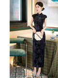 Virtue Diamond Velvet Cheongsam Dress